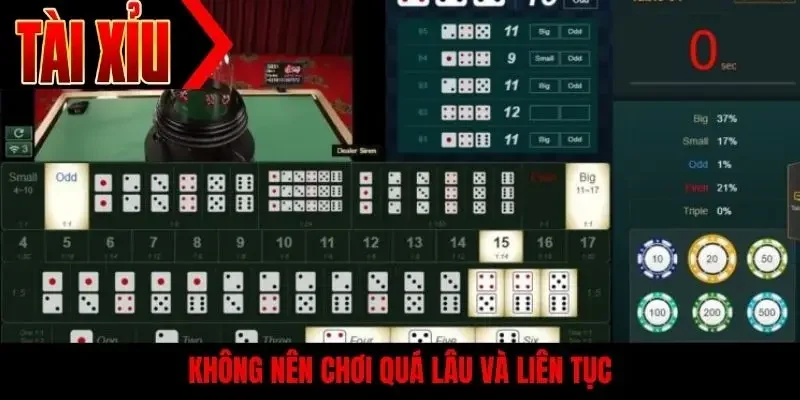 Không nên chơi quá lâu và liên tục